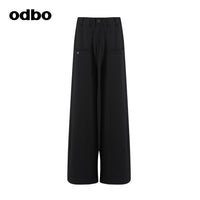 【商場同款】odbo/歐迪比歐休閒褲女秋冬季2022新款衛褲闊腿褲男