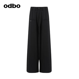 【商場同款】odbo/歐迪比歐休閒褲女秋冬季2022新款衛褲闊腿褲男