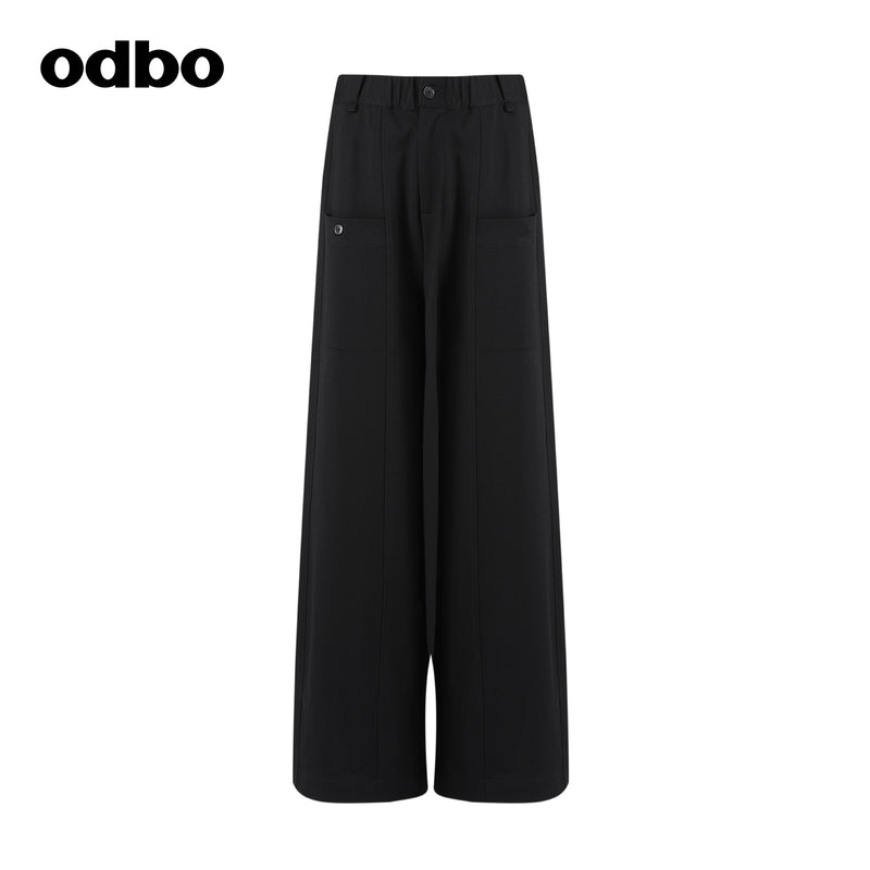 【商場同款】odbo/歐迪比歐休閒褲女秋冬季2022新款衛褲闊腿褲男