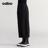 【商場同款】odbo/歐迪比歐休閒褲女秋冬季2022新款衛褲闊腿褲男