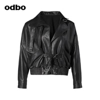 odbo 真皮 皮衣外套女 2022新款 百搭夾克