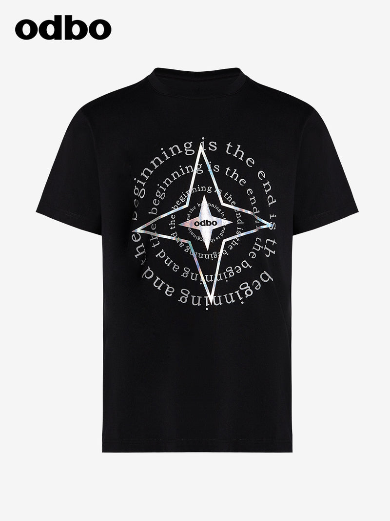 【商场同款】odbo/欧迪比欧短袖T恤男夏季2022年新款印花休闲上衣