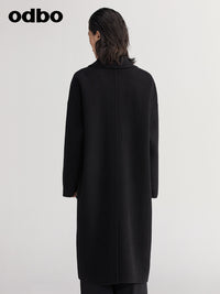 【商場同款】odbo/歐迪比歐秋冬2022新款毛呢外套女羊毛大衣