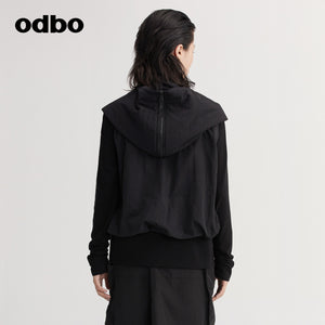 【商場同款】odbo/歐迪比歐秋冬2022新款時尚設計感斗篷背心外套
