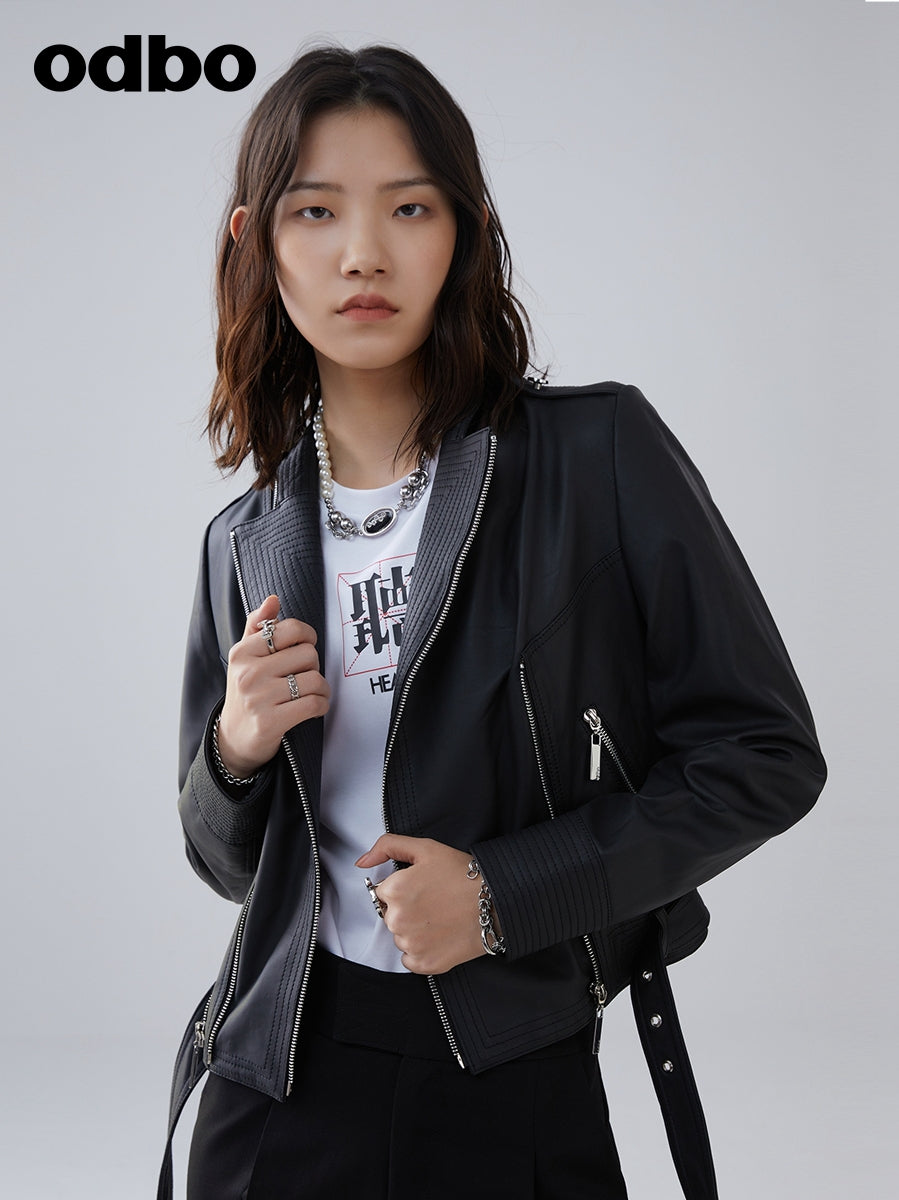 Heardbyodbo秋冬2022年新款女歐貨綿羊皮皮衣外套女小個子短外套