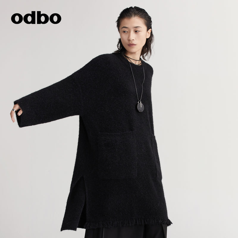 【商場同款】odbo/歐迪比歐時尚外穿毛衣女冬季2022年新款針織衫