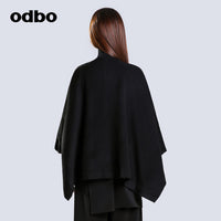 【商場同款】odbo/歐迪比歐不規則斗篷短外套女秋冬2022新款上衣