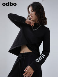 Heardbyodbo春裝2022年新款休閒黑色衛衣女設計感小眾針織上衣潮