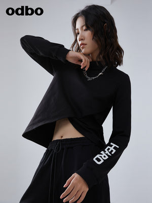 Heardbyodbo春裝2022年新款休閒黑色衛衣女設計感小眾針織上衣潮