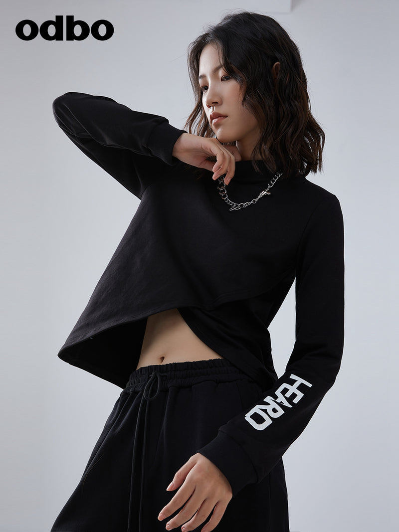 Heardbyodbo春裝2022年新款休閒黑色衛衣女設計感小眾針織上衣潮