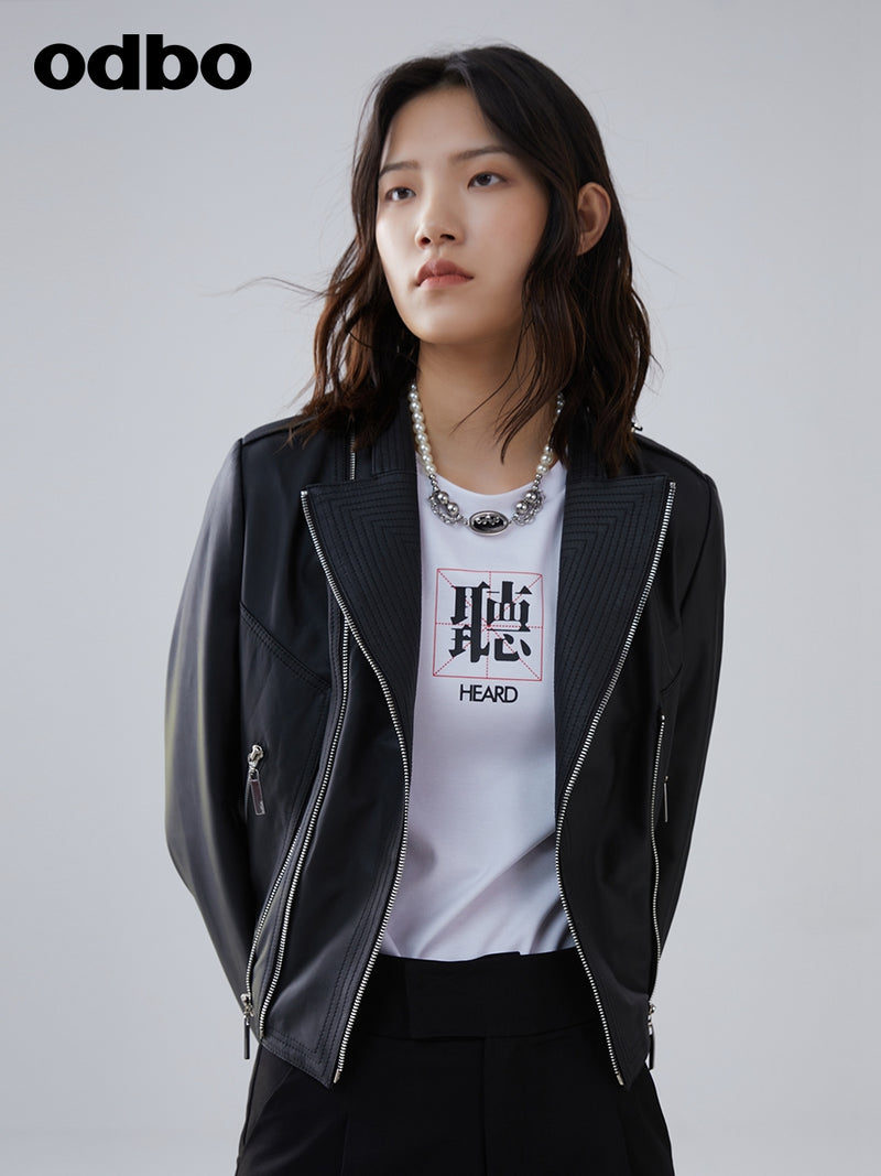 Heardbyodbo秋冬2022年新款女歐貨綿羊皮皮衣外套女小個子短外套