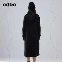odbo 2022新款 休閒氣質 連帽 連衣裙 寬鬆 衛衣裙