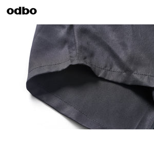 Odbo潮牌鬆緊高腰休閒褲女寬鬆夏新款垂感黑色顯瘦百搭闊腿長褲