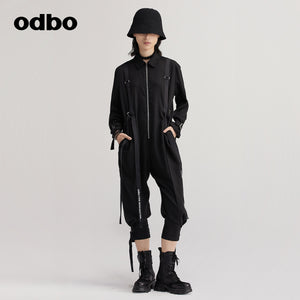 【商場同款】odbo/歐迪比歐設計師品牌長袖連體褲長褲工裝風女