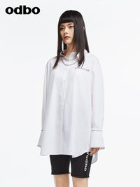 odbo 設計感小眾 白色襯衫  2022年新款 女