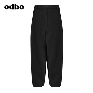 【商場同款】odbo/歐迪比歐秋冬2022新款羊毛休閒褲女保暖七分褲