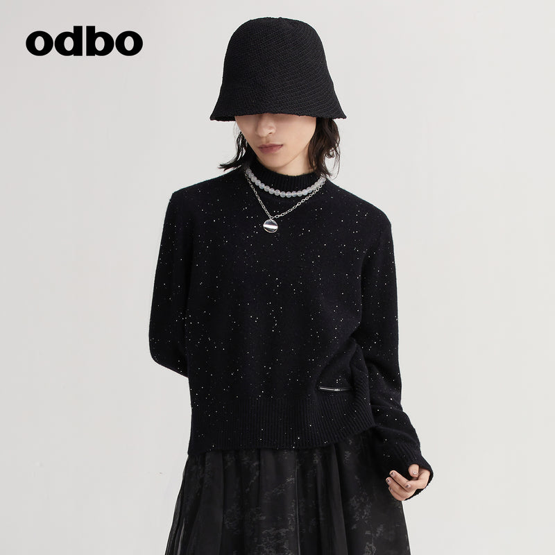Odbo保暖內搭時尚半高領毛衣女秋冬2022年新款百搭外穿打底針織衫