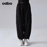 【商場同款】odbo/歐迪比歐春裝2022年新款女抽繩束腳嘻哈休閒褲