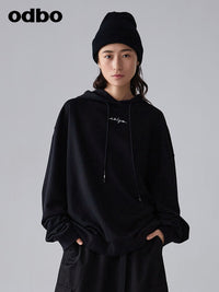 【商場同款】odbo/歐迪比歐春裝2022年新款女時尚連帽針織衛衣男