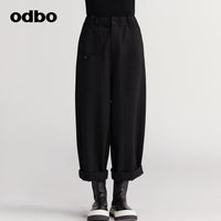 【商場同款】odbo/歐迪比歐休閒褲女秋冬季2022新款衛褲闊腿褲男