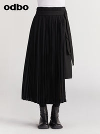 odbo  2022新款 半身裙 女 拼接百褶 裙子