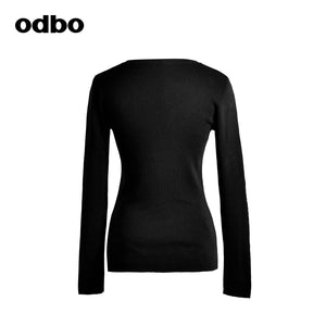 【商場同款】odbo/歐迪比歐薄款針織衫女夏季2022年新款修身上衣