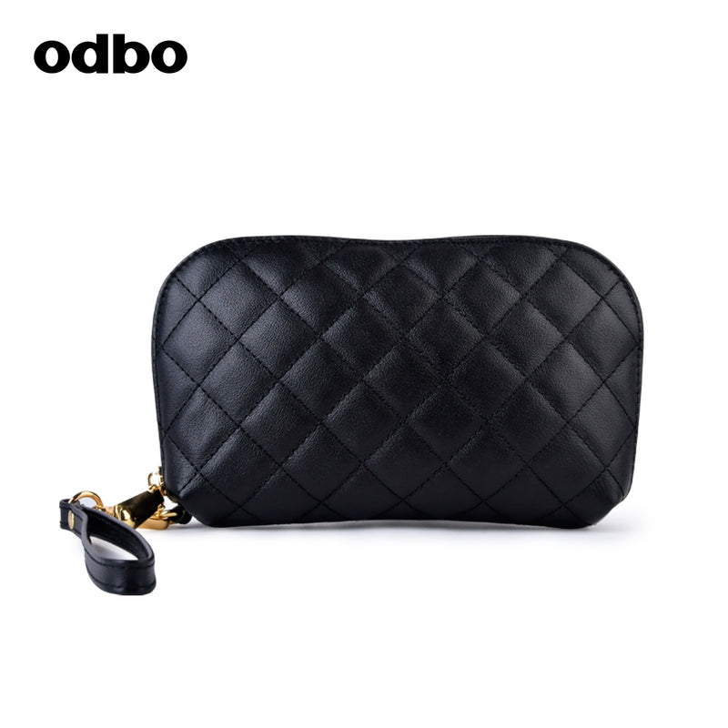 odbo 菱格 真皮 手抓包  軟皮