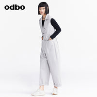 odbo原創品牌 工裝風 連體褲 長褲 灰色女