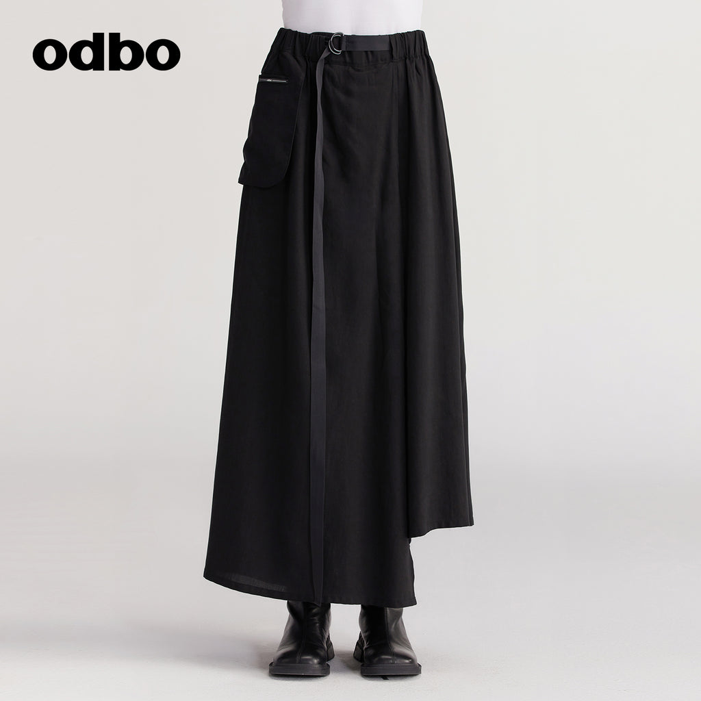 【商場同款】odbo/歐迪比歐原創休閒裙褲女不對稱時尚褲子