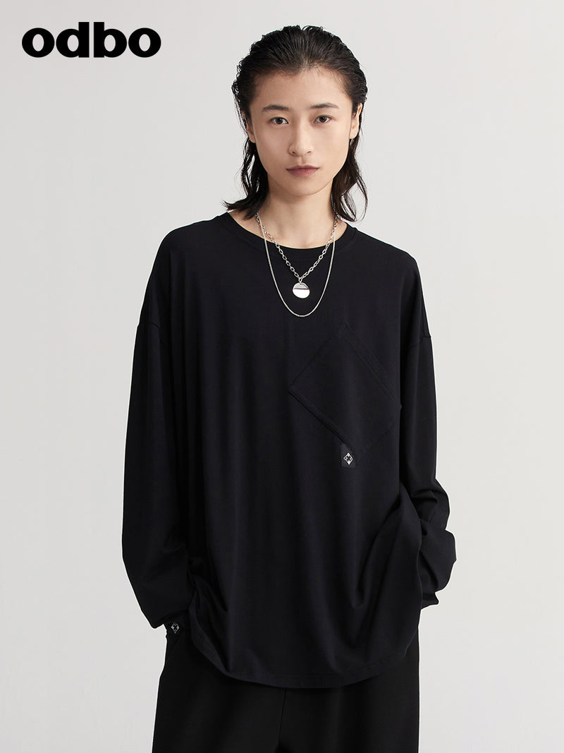 odbo 塗鴉印花長袖t恤 女2022新款 早秋 上衣