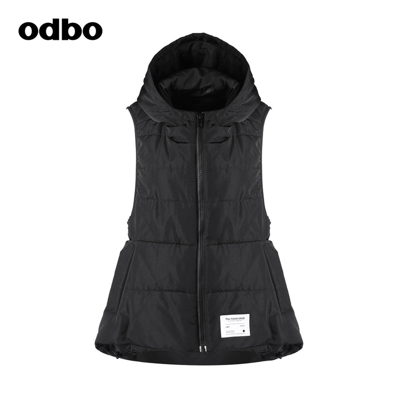 【商場同款】odbo/歐迪比歐秋冬2022新款馬甲女設計感保暖棉服