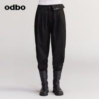 【商場同款】odbo/歐迪比歐休閒哈倫褲女秋冬2022新款百搭束腳褲