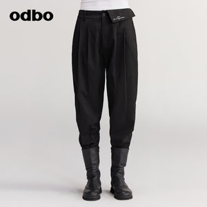【商場同款】odbo/歐迪比歐休閒哈倫褲女秋冬2022新款百搭束腳褲