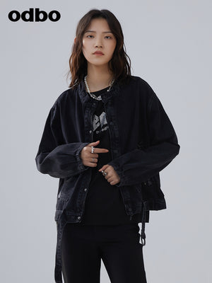 Heardbyodbo秋冬2022新款時尚牛仔外套女寬鬆百搭短外套