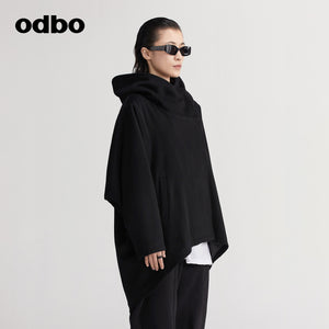 【商場同款】odbo/歐迪比歐秋冬女毛呢外套女中長款雙面呢子大衣
