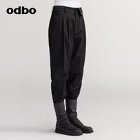 【商場同款】odbo/歐迪比歐休閒哈倫褲女秋冬2022新款百搭束腳褲