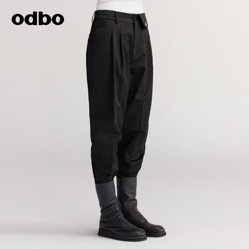 【商場同款】odbo/歐迪比歐休閒哈倫褲女秋冬2022新款百搭束腳褲