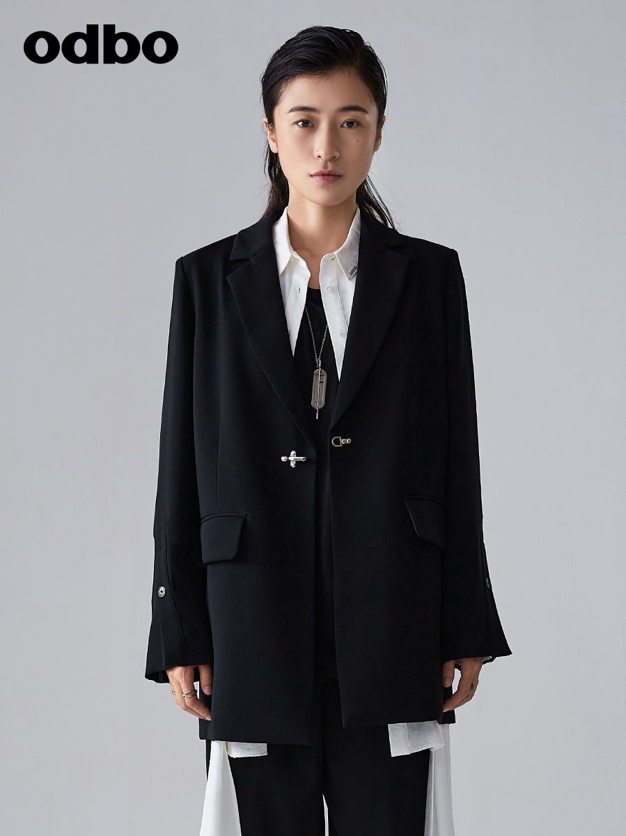 【商場同款】odbo/歐迪比歐春裝2022新款男女同款時尚小西裝外套