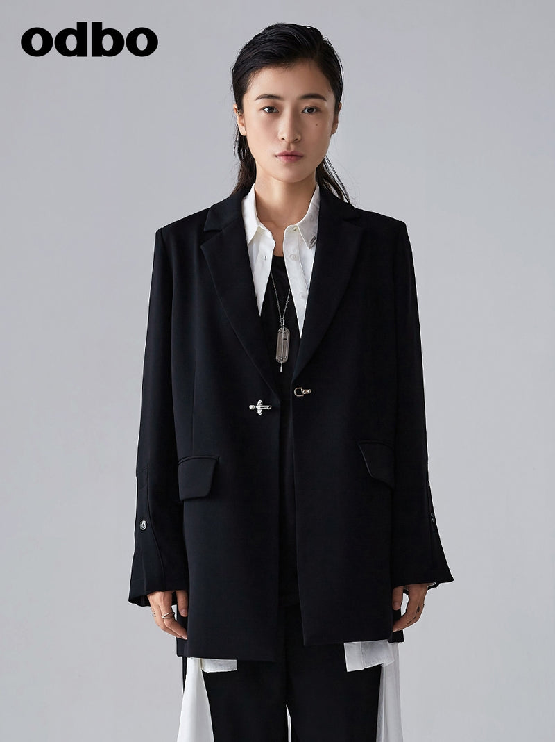 【商場同款】odbo/歐迪比歐春裝2022新款男女同款時尚小西裝外套