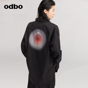 【商場同款】odbo/歐迪比歐中長款襯衫女小眾2022時尚上衣