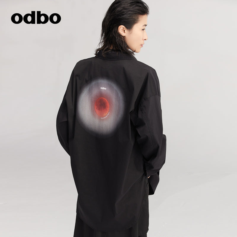 【商場同款】odbo/歐迪比歐中長款襯衫女小眾2022時尚上衣