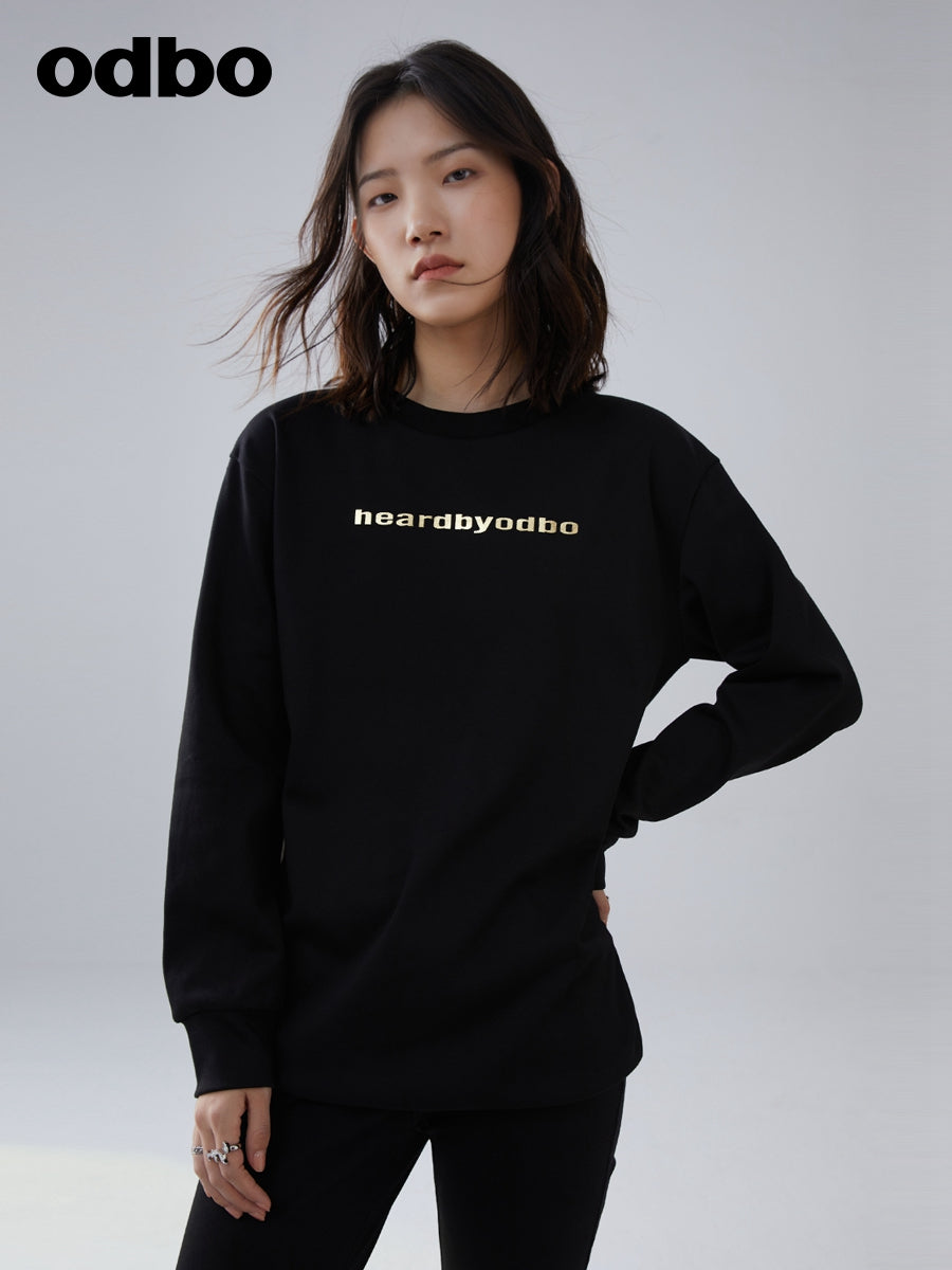 Heardbyodbo早秋2022年新款女休閒氣質黑色衛衣女設計感小眾上衣