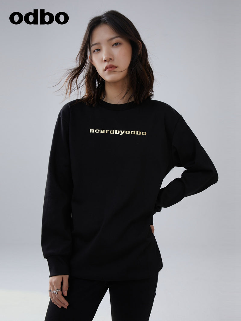 Heardbyodbo早秋2022年新款女休閒氣質黑色衛衣女設計感小眾上衣