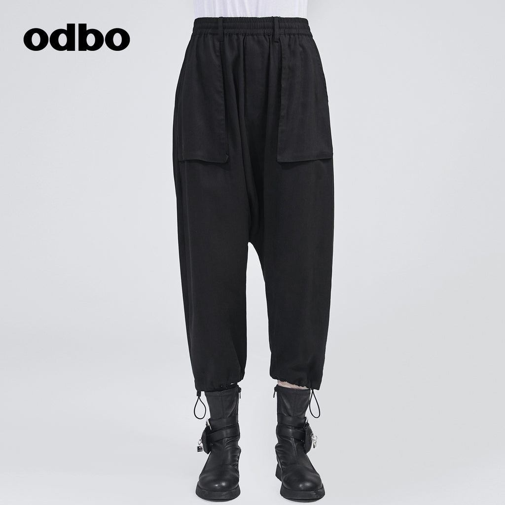 【商場同款】odbo/歐迪比歐2022年新款高腰休閒褲女九分吊襠褲子