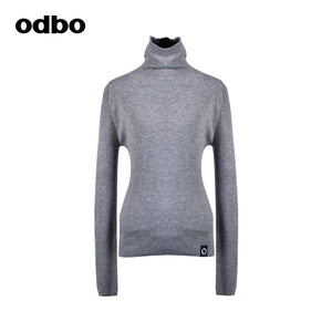 Odbo/歐迪比歐專櫃同款設計師品牌針織衫高領毛衣多色女保暖