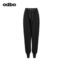 【商場同款】odbo/歐迪比歐秋冬2022新款針織休閒褲女束腳長褲子