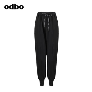 【商場同款】odbo/歐迪比歐秋冬2022新款針織休閒褲女束腳長褲子