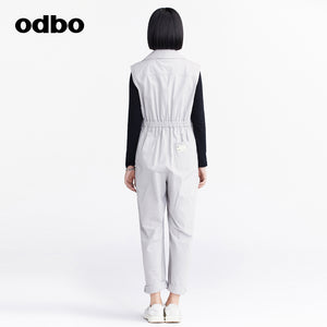 odbo原創品牌 工裝風 連體褲 長褲 灰色女