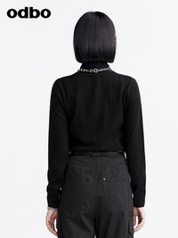 Heardbyodbo春裝2022年新款女高領黑色長袖針織衫女百搭彈力上衣