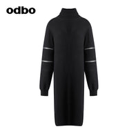 【商場同款】odbo/歐迪比歐慵懶風高領毛衣女冬季2022新款打底衫